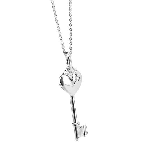 Tiffany Keys 鑚愛心純銀鑰匙墜飾項鍊