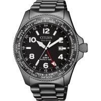 CITIZEN 星辰 PROMASTER GMT 限量光動能兩地時間手錶-灰/42mm BJ7107-83E