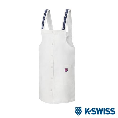 K-SWISS Cotton Twill Dress連身吊帶裙-女-白