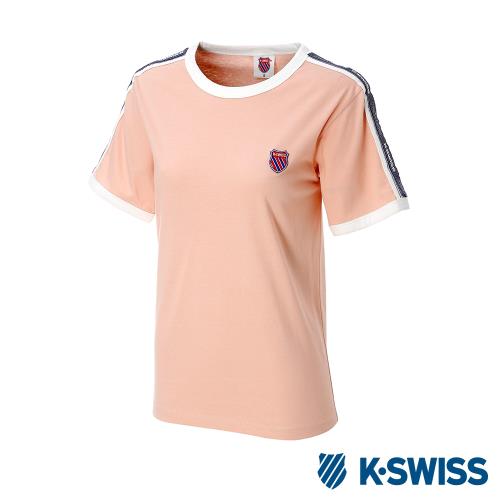 K-SWISS Soft Cool T-Shirt印花短袖T恤-女-粉紅