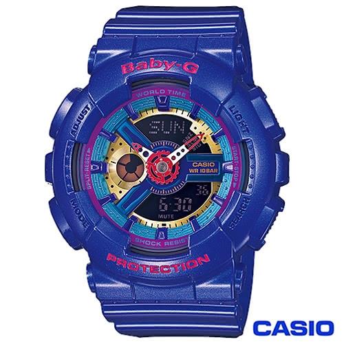 【CASIO卡西歐】BABY-G立體多層次搶眼運動雙顯錶(BA-112-2A)