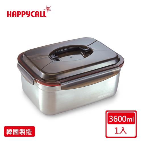 【韓國HAPPYCALL】韓國製厚質304不銹鋼保鮮盒(單把手3.6公升)