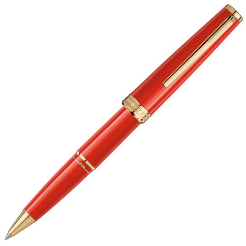 德國 MONTBLANC 萬寶龍 PIX 鍍金夾 珊瑚紅 鋼珠筆 - 117654