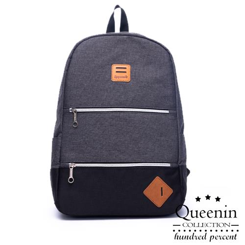 DF Queenin流行 - 上學通勤輕旅行筆電夾層防潑水後背包-共2色