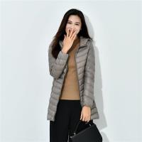 【米蘭精品】羽絨夾克連帽外套-輕薄保暖純色時尚女外套6色73wc39