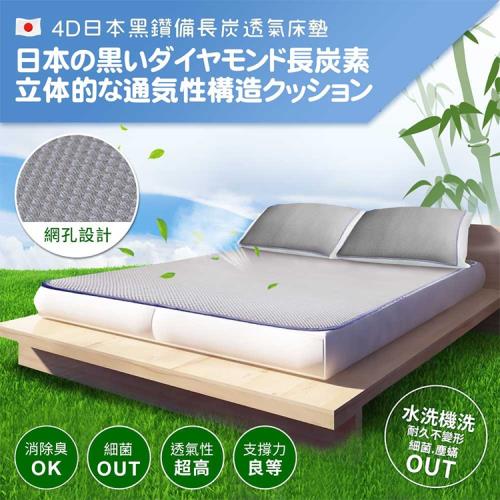 qmodern Q之夢-日本備長炭-4D透氣床墊(雙人5尺)四季通用