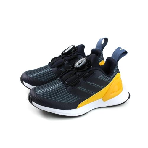 adidas RapidaRun BOA K 運動鞋 慢跑鞋 灰黑/黃  童鞋 G27302 no751