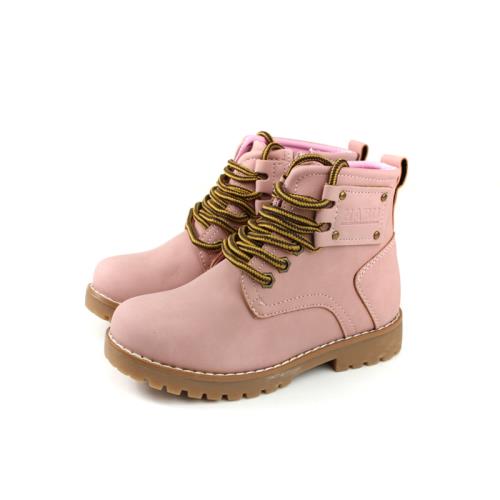 HABU 馬丁鞋 高筒鞋 綁帶 粉紅色 童鞋 RR99-PI no024