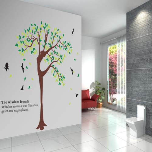 【半島良品】DIY無痕創意牆貼/壁貼-美人樹 AY203雙拼