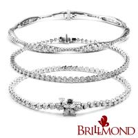 【BRILLMOND JEWELRY】 精選2克拉天然滿鑽手鍊-三款選