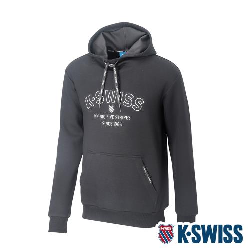 K-SWISS Embossed KS Logo Hoodie連帽上衣-男-黑