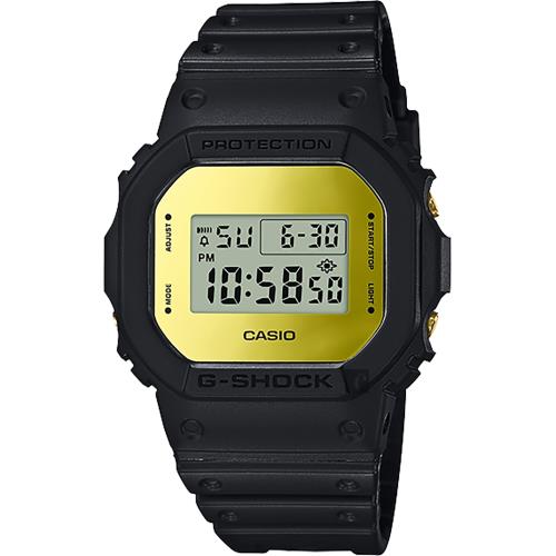 CASIO卡西歐G-SHOCKMIRRORDW-5600經典王者手錶-鏡面金DW-5600BBMB-1/DW-5600BBMB-1DR