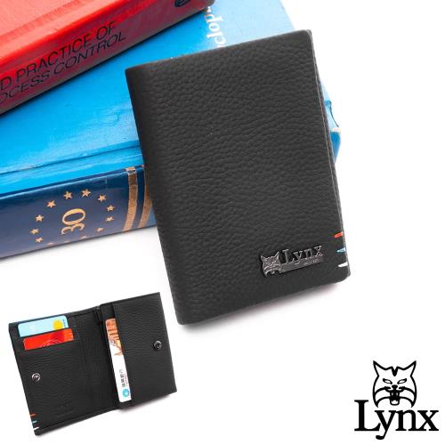 Lynx - 美國山貓進口牛皮荔枝紋4卡名片夾