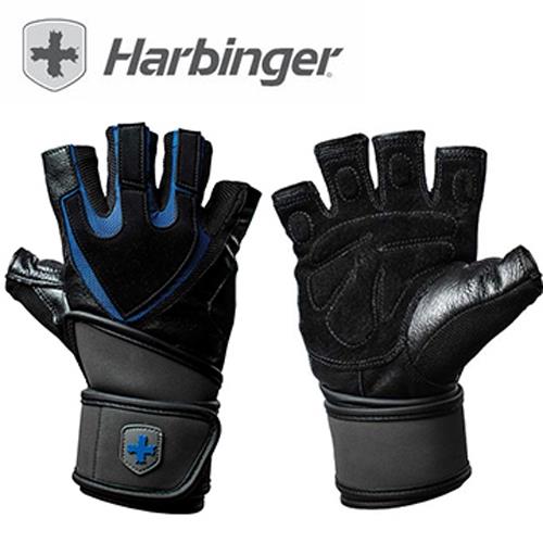 HARBINGER Training Wristwrap Men Gloves 重訓/健身用專業手套 1250 黑/藍