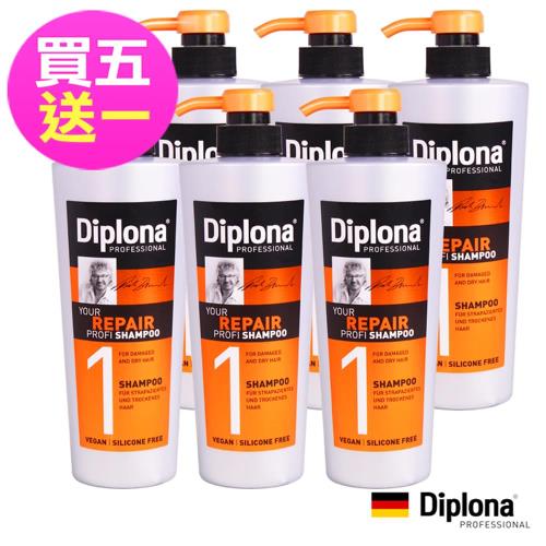 【德國Diplona專業級】專業級強力修護洗髮精600ml(買五送一超值組)