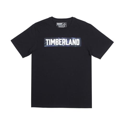 Timberland 男款黑色品牌LOGO短袖圓領T恤A2ATF001
