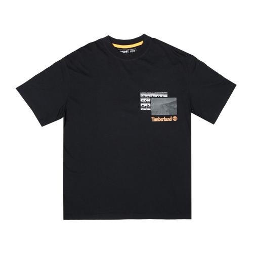 Timberland 男款黑色NNH字母印花寬鬆短袖圓領T恤A2112001