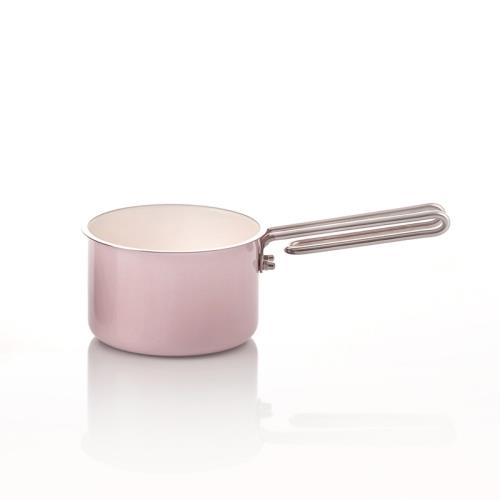 JIA Inc. 虹彩鋼 琺瑯牛奶鍋14cm(粉紅色)