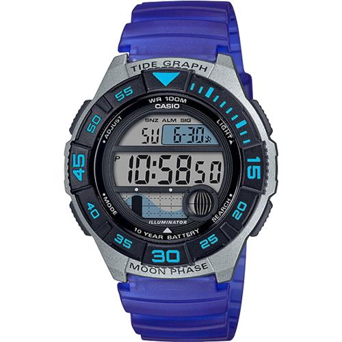 CASIO 連環競技數位電子錶-黑X紫(WS-1100H-2A)