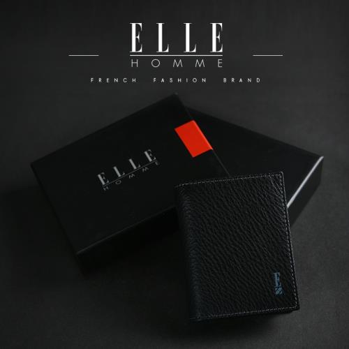 ELLE HOMME 經典款-輕巧型多層信用卡/證件夾- 紳士黑 EL2070003