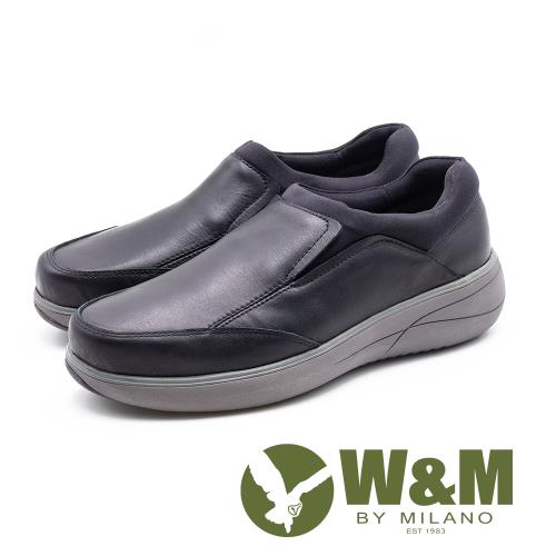 W&M 直套式增高厚底男皮鞋-黑(另有卡其)