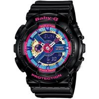 CASIO Baby-G 炫彩系列復刻版女錶-黑x彩色_BA-112-1A
