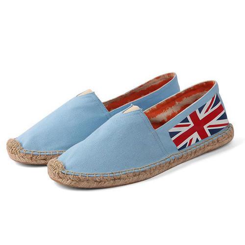 【Alice】藍國旗款草編休閒帆布鞋