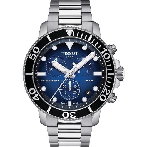 TISSOT 天梭 Seastar 1000 海洋之星300米潛水計時錶-45mm(T1204171104101)