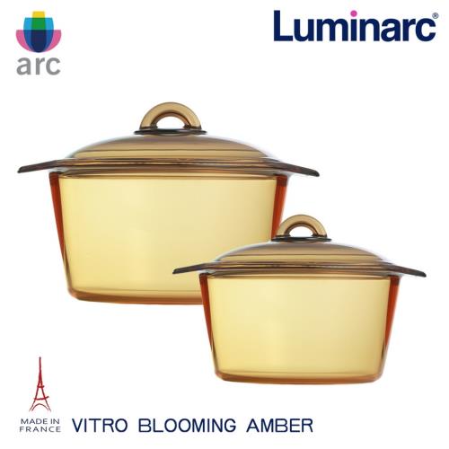 Luminarc法國樂美雅 Blooming 微晶透明鍋具組(3.25L+5.0L)