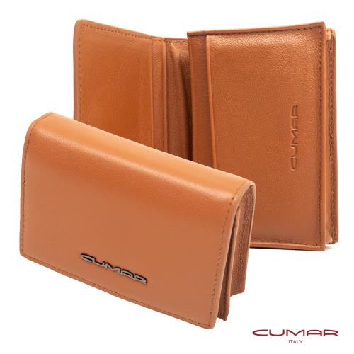 【CUMAR 義大利】Nappa 卡片包-名片夾-高容量型-橘黃色