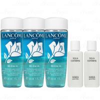 LANCOME 蘭蔻 快速眼唇卸妝液(30ml)(新包裝)*3+贈HABA 角鯊豐潤卸妝精華油精巧版(20ml)*2