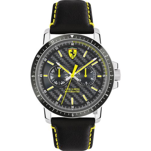 ScuderiaFerrari法拉利TURBO日曆手錶-灰x黑/42mmFA0830450