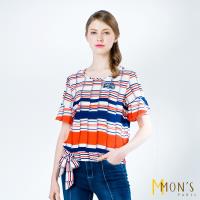 MONS國際精品條紋綁帶造型上衣