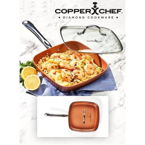 美國熱銷 Copper Chef 格紋方平煎鍋新品推薦組