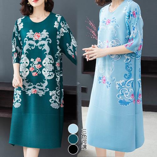 歐風KEITH-WILL (預購) 韓國設計女人傾心復古印花洋裝