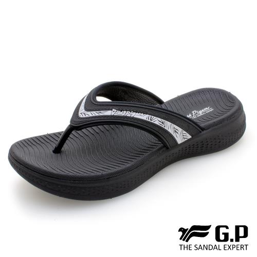 GP 女款輕量緩震夾腳拖鞋G0538W-黑色(SIZE:36-39 共三色) G.P(Gold.Pigon) 涼鞋 防水 雨天