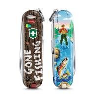 VICTORINOX 瑞士維氏限量迷你7用印花瑞士刀-釣魚 06223.L2005