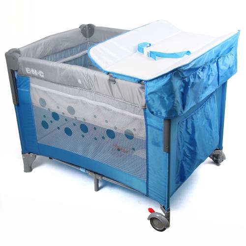 EMC 多功能嬰幼兒遊戲床(床邊床)含雙層架+尿布台 