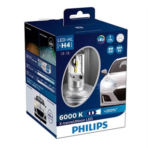 PHILIPS 飛利浦 X-treme Ultinon超晶亮LED H4頭燈兩入裝(公司貨)