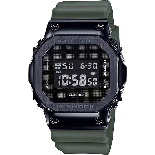 CASIO卡西歐G-SHOCK超人氣軍事迷彩手錶-軍綠GM-5600B-3