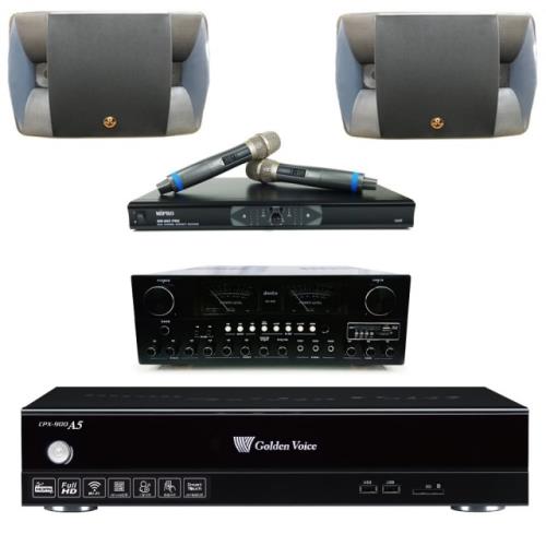 金嗓 Golden Voice CPX-900 A5卡拉OK點歌機4TB+AK-898擴大機+MR-865 PRO無線麥克風+P-500卡拉OK喇叭