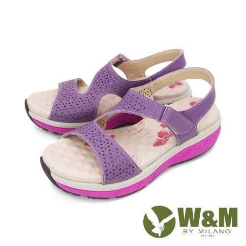 W&M (女)雙帶厚底氣墊感涼鞋 女鞋-紫(另有粉)