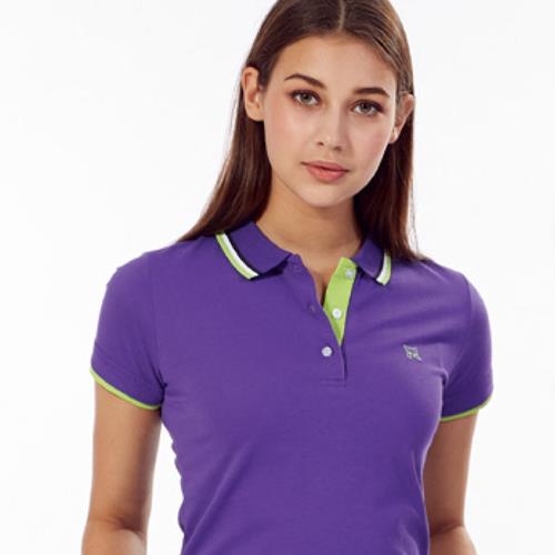 Abel Foxs Sports紫色綠邊女版短袖POLO衫-AFQ208-26