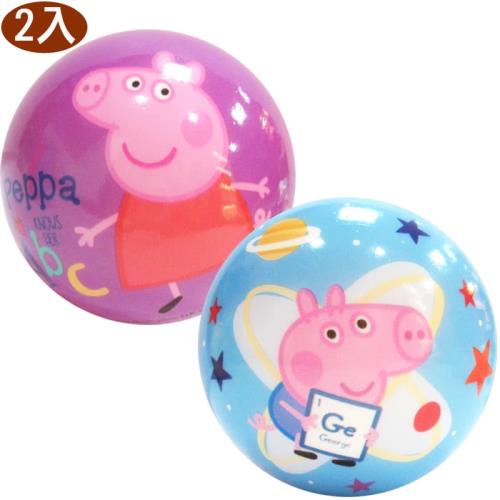 粉紅豬小妹佩佩豬彈力球玩具軟球玩具球2入 607972【卡通小物】