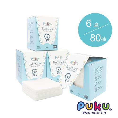 PUKU藍色企鵝 80抽乾濕兩用紙巾【6盒】
