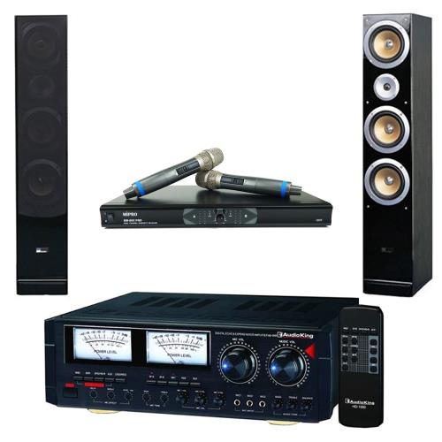 卡拉OK套組 Audioking HD-1000 擴大機+MR-865 PRO 無線麥克風+QX900F 主喇叭