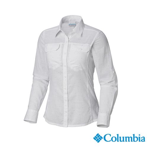Columbia哥倫比亞 女款-純棉長袖襯衫-白色 UAL79900WT