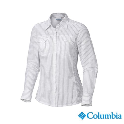 Columbia哥倫比亞 女款-純棉長袖襯衫-藍色條紋 UAL79900UT