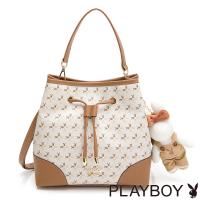 【PLAYBOY】水桶包附長短背帶 四季兔的午茶時光系列