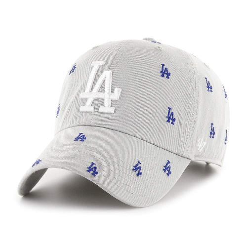 【MLB】47BRAND CLEAN UP LA LOGO 刺繡棒球帽 老帽(白色)